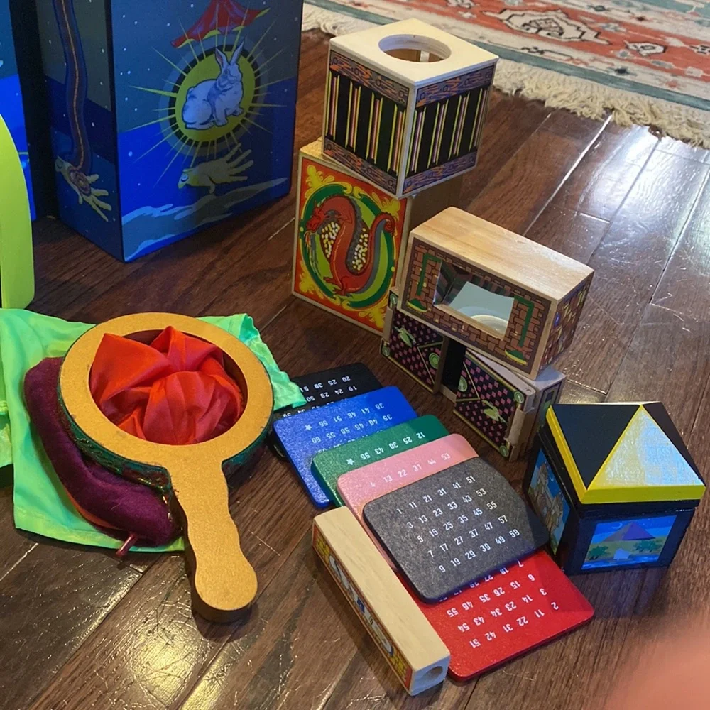 Melissa & Doug Magic Trick Set with Blue Starry Boxes and Multicolor Props